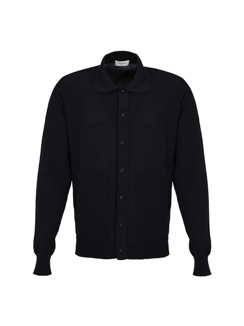 Giacca camicia in filato di cotone Blu Paolo Pecora | A026 F3006685